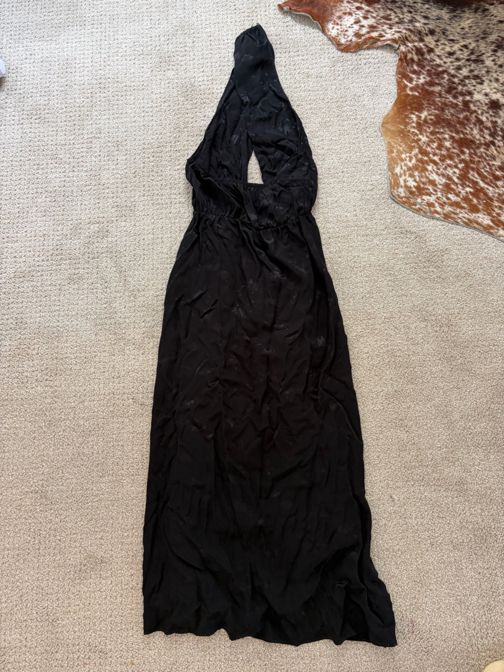 Vintage Black Halter Maxi Dress - Picture 2 of 3